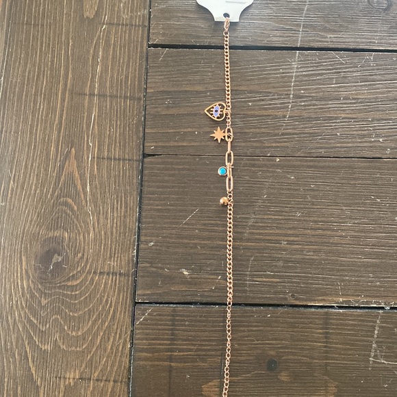 ROSÉGOLD STAINLESS STEEL EVIL EYE BRACELET - Picture 3 of 6